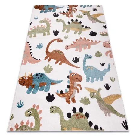 Teppich FUN Dino für Kinder, Dinosaurier creme