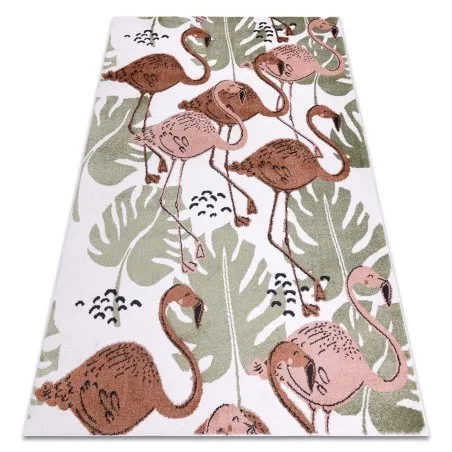 Teppich FUN Flami für Kinder, Flamingos creme