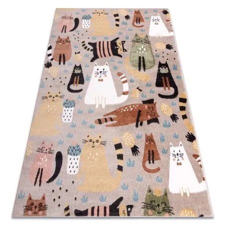 Teppich FUN Kittens für Kinder, Katzen beige