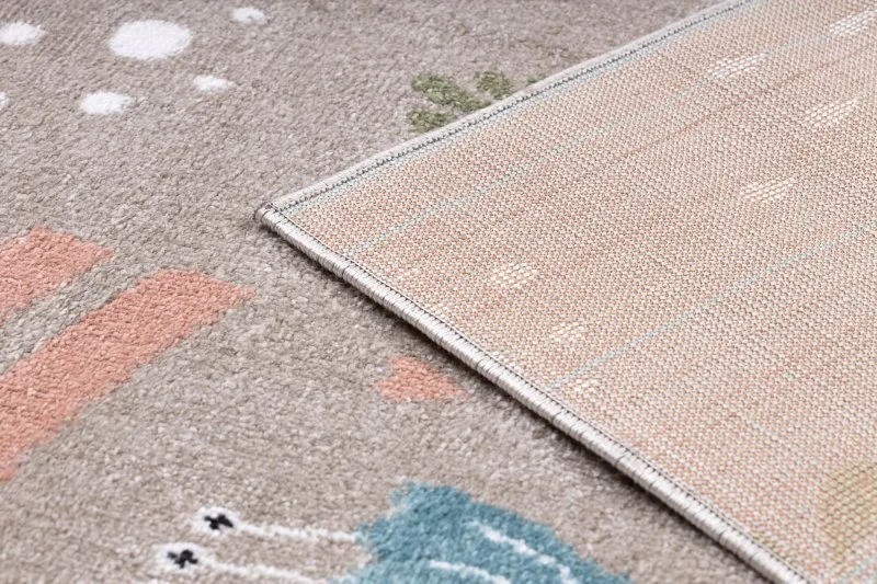Teppich FUN Sweety für Kinder, Einhorn, Regenbogen beige