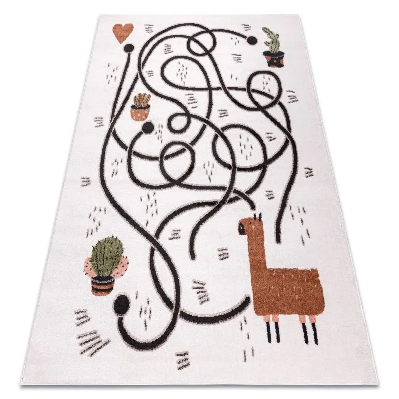 Teppich FUN Game für Kinder, Spiel, Lama creme