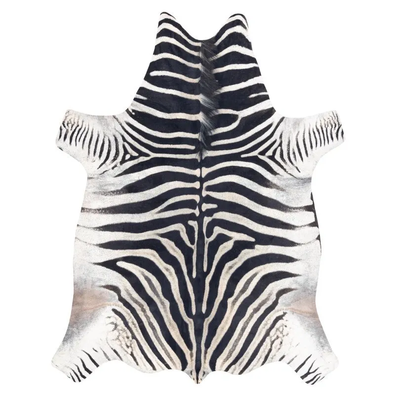 Teppich Künstliches Rindsleder, Zebra G5128-1 weiß schwarz Leder