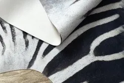 Teppich Künstliches Rindsleder, Zebra G5128-1 weiß schwarz Leder