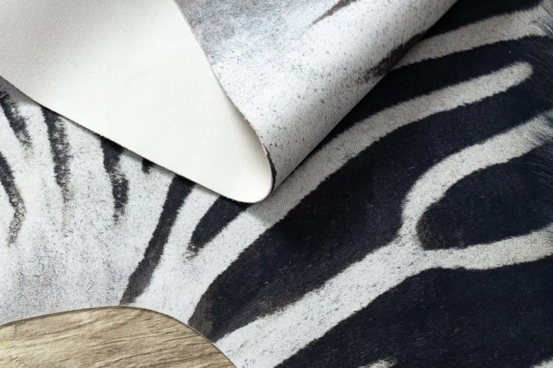 Teppich Künstliches Rindsleder, Zebra G5128-1 weiß schwarz Leder