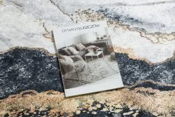 ANDRE 1124 Waschteppich Marmor Anti-Rutsch - schwarz