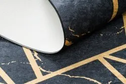 ANDRE 1222 Waschteppich Marmor, geometrisch Anti-Rutsch - schwarz