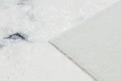 ANDRE 1220 Waschteppich Marmor, geometrisch Anti-Rutsch - weiß