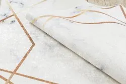 ANDRE 1220 Waschteppich Marmor, geometrisch Anti-Rutsch - weiß
