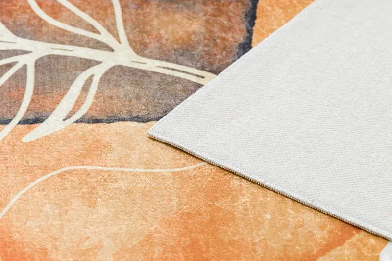 ANDRE 1088 Waschteppich Abstraktion Rahmen Anti-Rutsch - weiß / grün