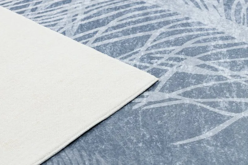 ANDRE 1148 Waschteppich Gefieder, vintage Anti-Rutsch - blau