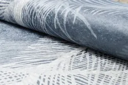 ANDRE 1148 Waschteppich Gefieder, vintage Anti-Rutsch - blau