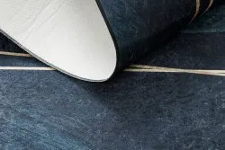 ANDRE 1170 Waschteppich Blätter, geometrisch Anti-Rutsch - blau