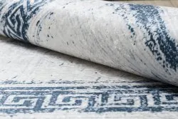 ANDRE 1213 Waschteppich Rahmen, griechisch Anti-Rutsch - weiß / blau