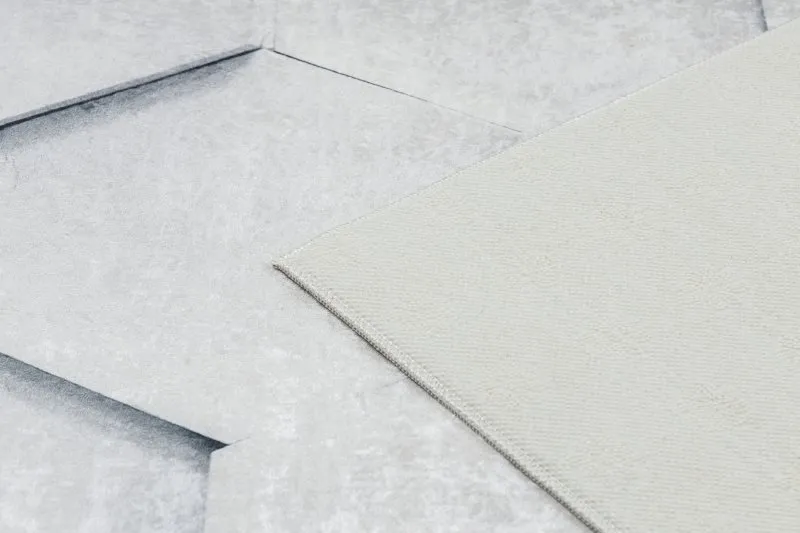 ANDRE 1180 Waschteppich Wabe, sechseckig 3D Anti-Rutsch - grau