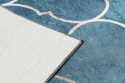 ANDRE 1181 Waschteppich Marokkanisches Spalier Anti-Rutsch - blau