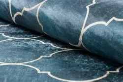 ANDRE 1181 Waschteppich Marokkanisches Spalier Anti-Rutsch - blau
