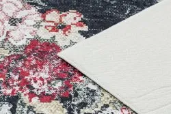 ANDRE 1816D Waschteppich Blumen vintage Anti-Rutsch - weiß / rot