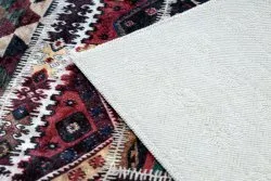 ANDRE 2305 Waschteppich orientalisch Patchwork Anti-Rutsch - rotwein / braun