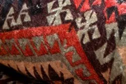 ANDRE 2305 Waschteppich orientalisch Patchwork Anti-Rutsch - rotwein / braun