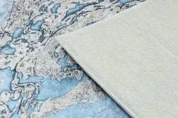 ANDRE 2248 Waschteppich Marmor , Anti-Rutsch - blau