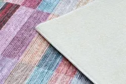 ANDRE 2295 Waschteppich Streifen Anti-Rutsch - rosa / blau
