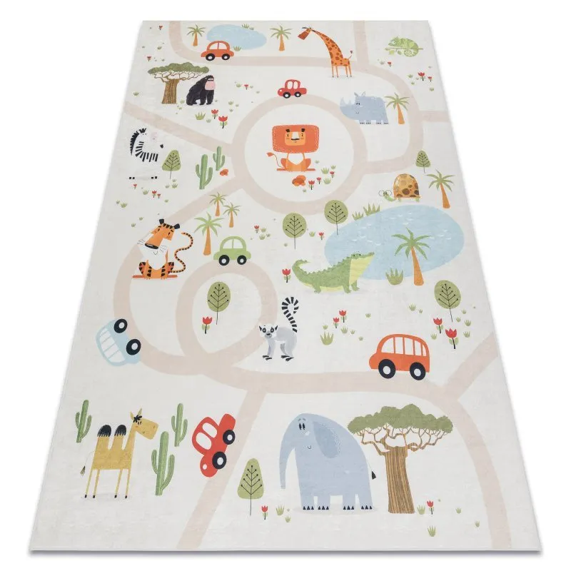 BAMBINO 1165 Waschteppich Zoo für Kinder Anti-Rutsch - beige