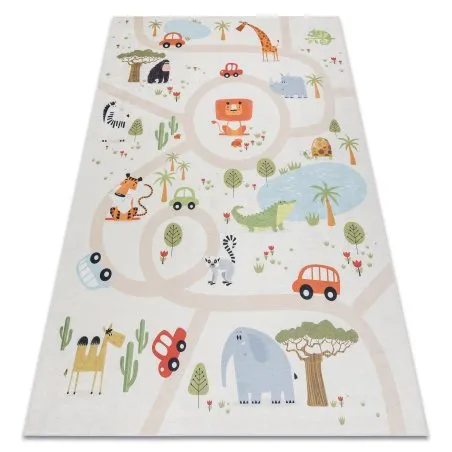 BAMBINO 1165 Waschteppich Zoo für Kinder Anti-Rutsch - beige