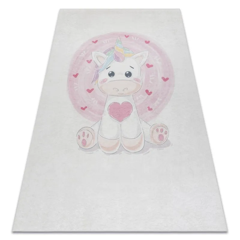 BAMBINO 1128 Waschteppich Einhorn für Kinder Anti-Rutsch - creme