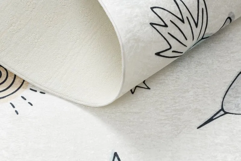 BAMBINO 1278 Waschteppich Weltraum, Rakete für Kinder Anti-Rutsch - creme