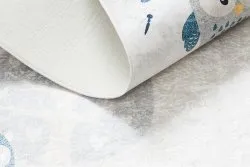 BAMBINO 1161 Waschteppich Eulen für Kinder Anti-Rutsch - grau