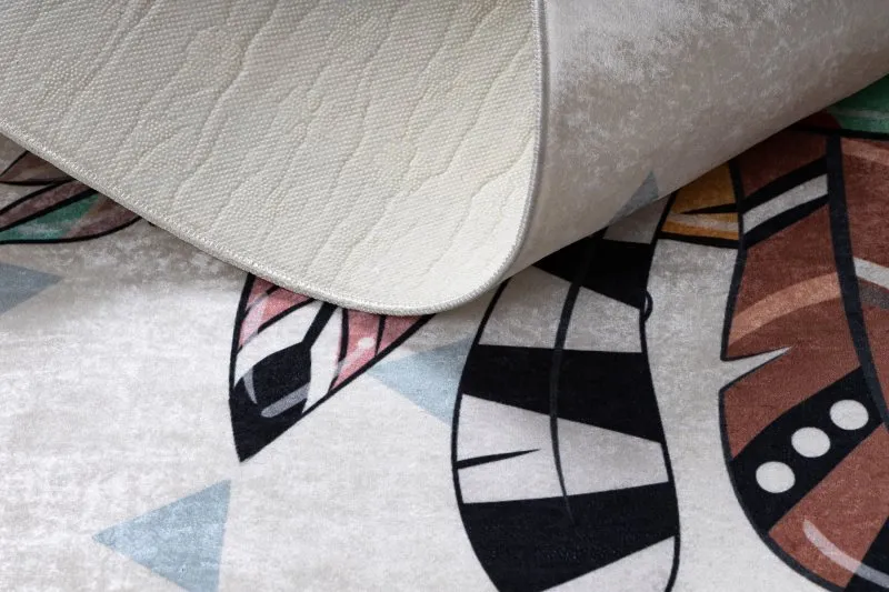 BAMBINO 1960 Waschteppich Tiger, Indianer für Kinder Anti-Rutsch - weiß