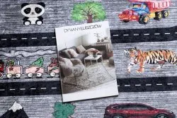 BAMBINO 2092 Waschteppich Straßen, Autos für Kinder Anti-Rutsch - anthrazit