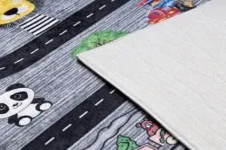 BAMBINO 2092 Waschteppich Straßen, Autos für Kinder Anti-Rutsch - anthrazit