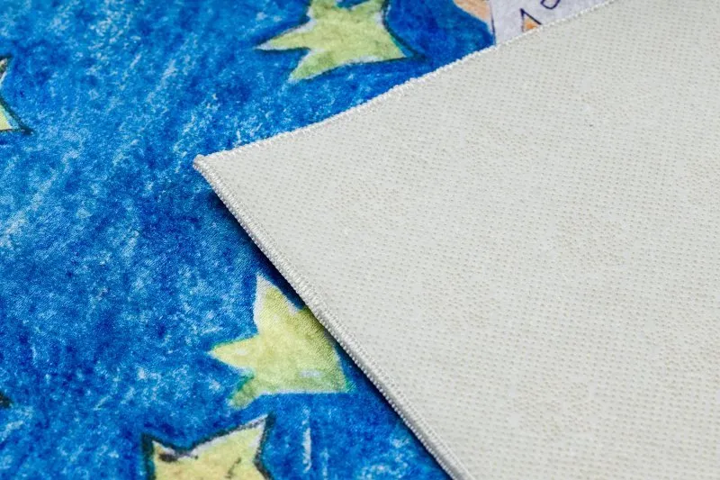 BAMBINO 2265 Waschteppich Weltraum, Rakete für Kinder Anti-Rutsch - blau