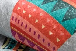 BAMBINO 2160 Waschteppich Indianerdorf, Tiere für Kinder Anti-Rutsch - grau
