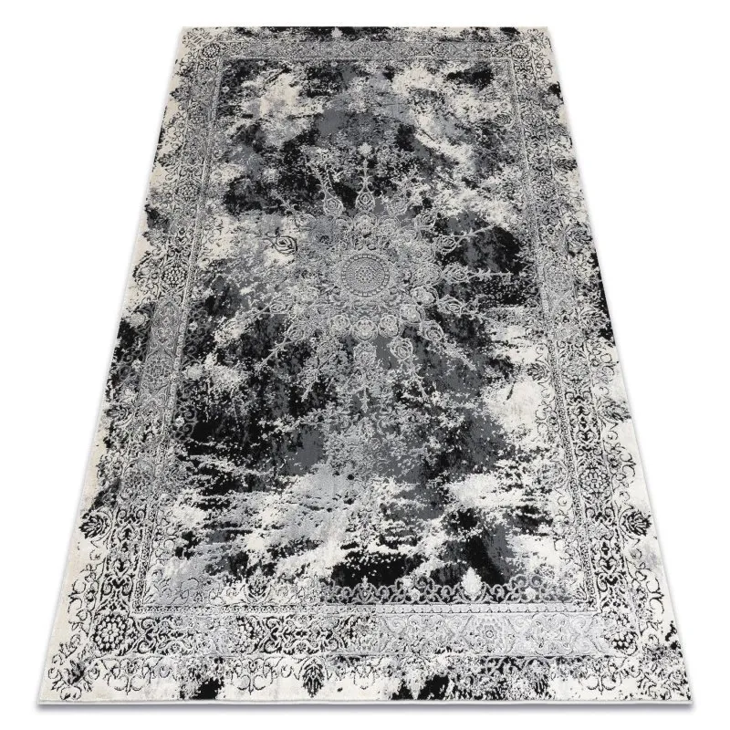 Modern VINCI 1407 Teppich Rosette vintage - Strukturell elfenbein / grau