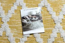 Teppich ÖKO SISAL BOHO MOROC Diamanten 22297 Franse - zwei Ebenen aus Vlies gelb / creme, recycelter Teppich