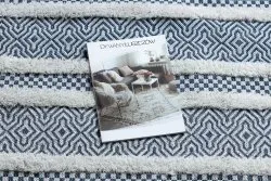 Teppich ÖKO SISAL BOHO MOROC Linien 22328 Franse - zwei Ebenen aus Vlies creme / dunkelblau, recycelter Teppich