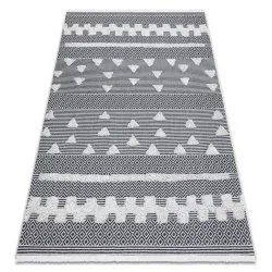 Teppich ÖKO SISAL BOHO MOROC Geometrisch Franse - zwei Ebenen aus Vlies creme / grau, recycelter Teppich