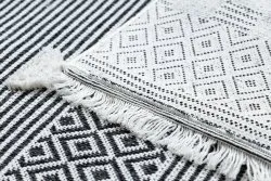Teppich ÖKO SISAL BOHO MOROC Geometrisch 22321 Franse - zwei Ebenen aus Vlies creme / grau, recycelter Teppich