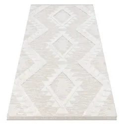 Teppich ÖKO SISAL BOHO MOROC Diamanten Franse - strukturell beige / creme, recycelter Teppich