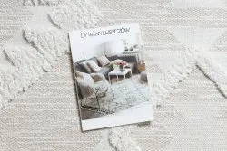 Teppich ÖKO SISAL BOHO MOROC Diamanten 22312 Franse - strukturell beige / creme, recycelter Teppich