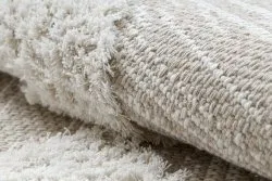 Teppich ÖKO SISAL BOHO MOROC Diamanten 22312 Franse - strukturell beige / creme, recycelter Teppich