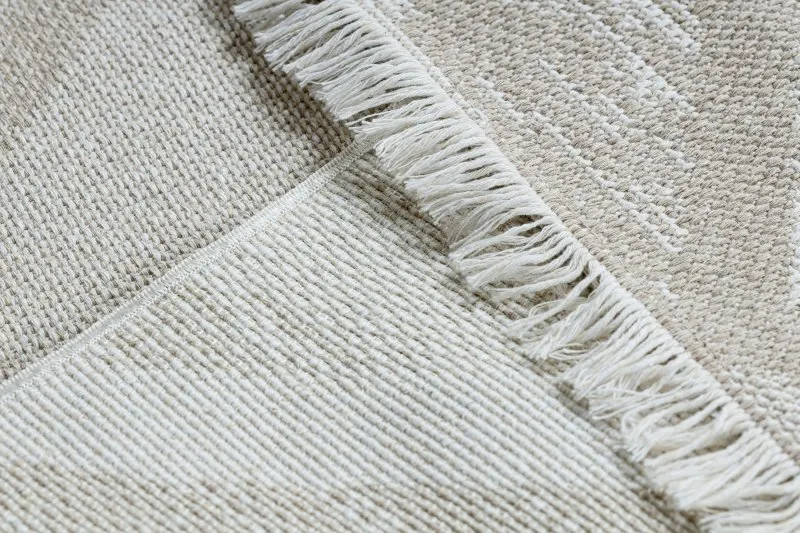 Teppich ÖKO SISAL MOROC 22314 Rauten, Zickzack, boho Franse - strukturell beige / creme
