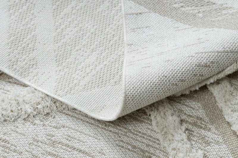 Teppich ÖKO SISAL MOROC 22314 Rauten, Zickzack, boho Franse - strukturell beige / creme