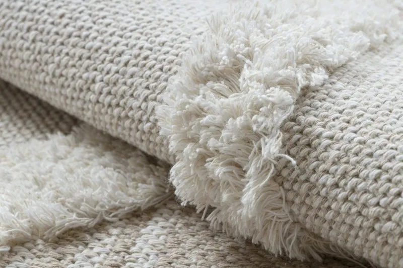 Teppich ÖKO SISAL MOROC 22314 Rauten, Zickzack, boho Franse - strukturell beige / creme