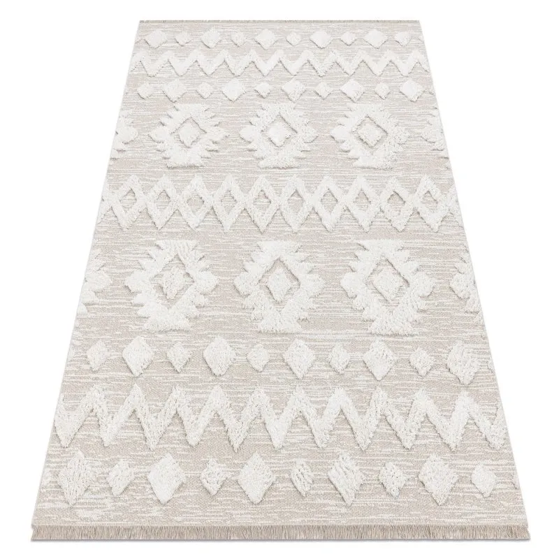 Teppich ÖKO SISAL MOROC 22319 Rauten boho Franse - strukturell beige / creme