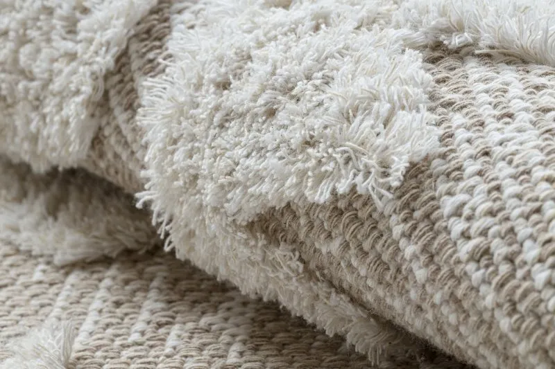 Teppich ÖKO SISAL MOROC 22319 Rauten boho Franse - strukturell beige / creme