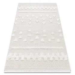 Teppich ÖKO SISAL MOROC Dreiecke, Zickzack boho Franse - strukturell beige / creme