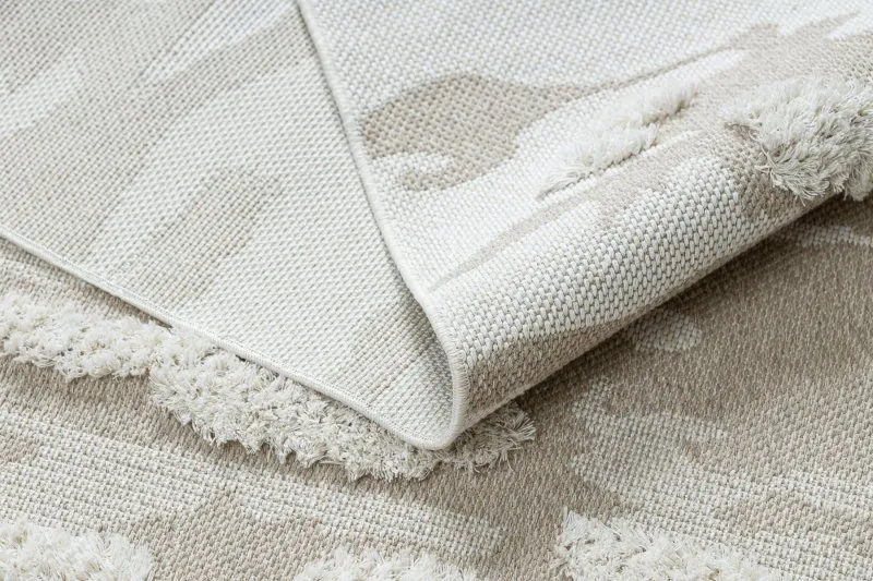 Teppich ÖKO SISAL MOROC 22331 Abstraktion boho Franse - strukturell beige / creme